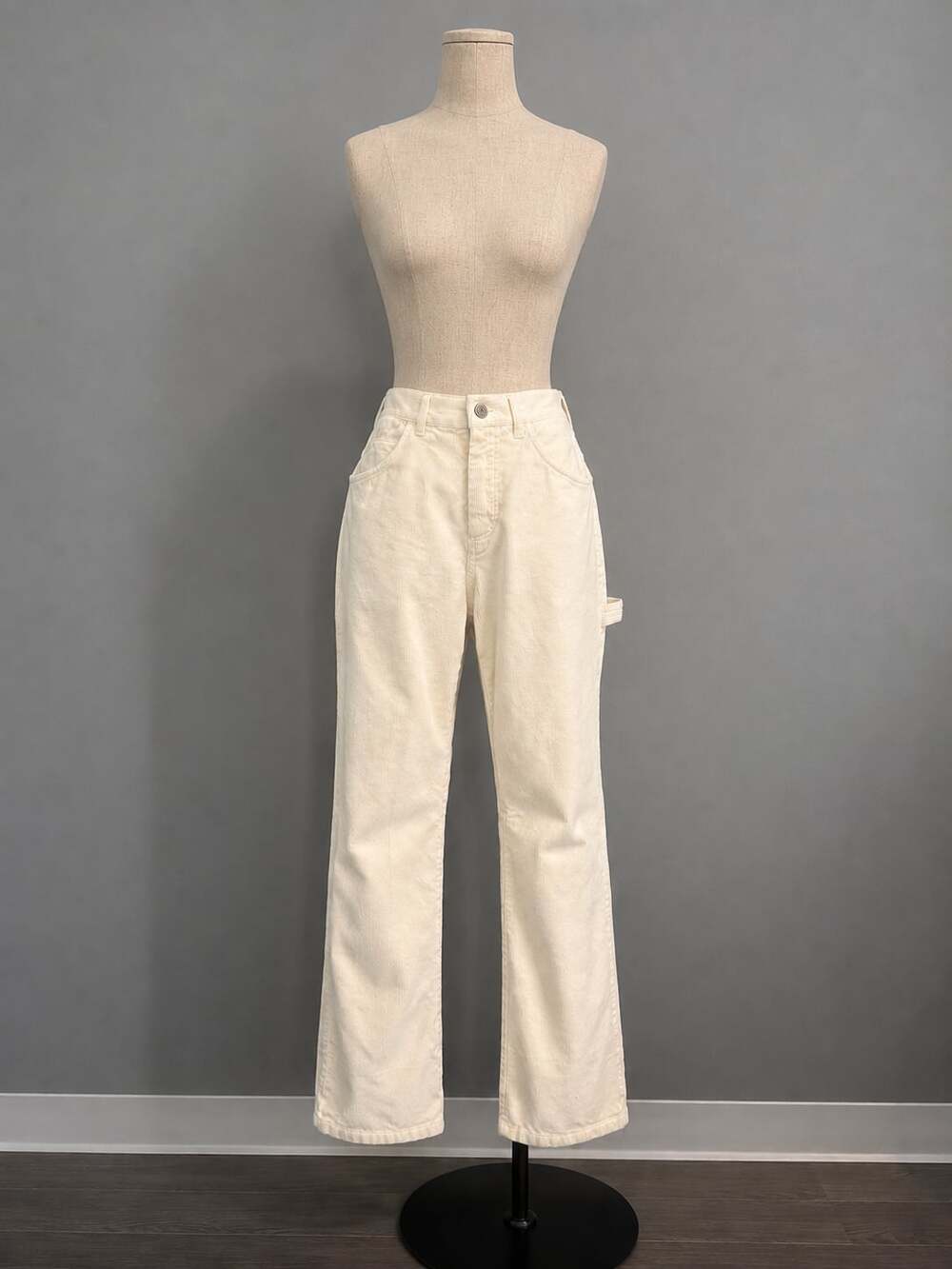 Brandy Melville Cream Straight-Leg Carpenter Pants